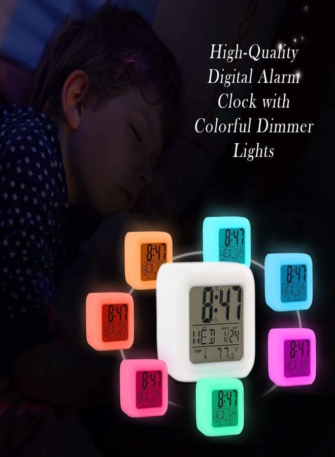 ZALIK Kids Alarm Clock, Easy Setting Digital Travel Large Display Time-Date-Alarm Snooze, Bedrooms for Kids, Blue, Ages 5-12 - Image 1